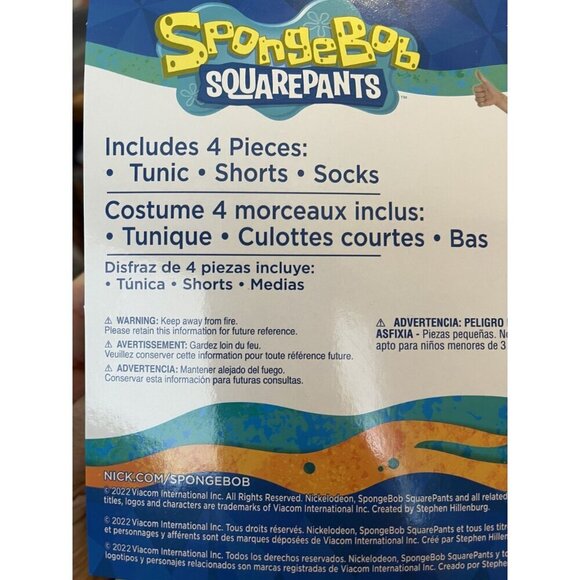 SpongeBob Squarepants Toddler 3-4 Halloween Costume, Dress Up - Picture 6 of 7